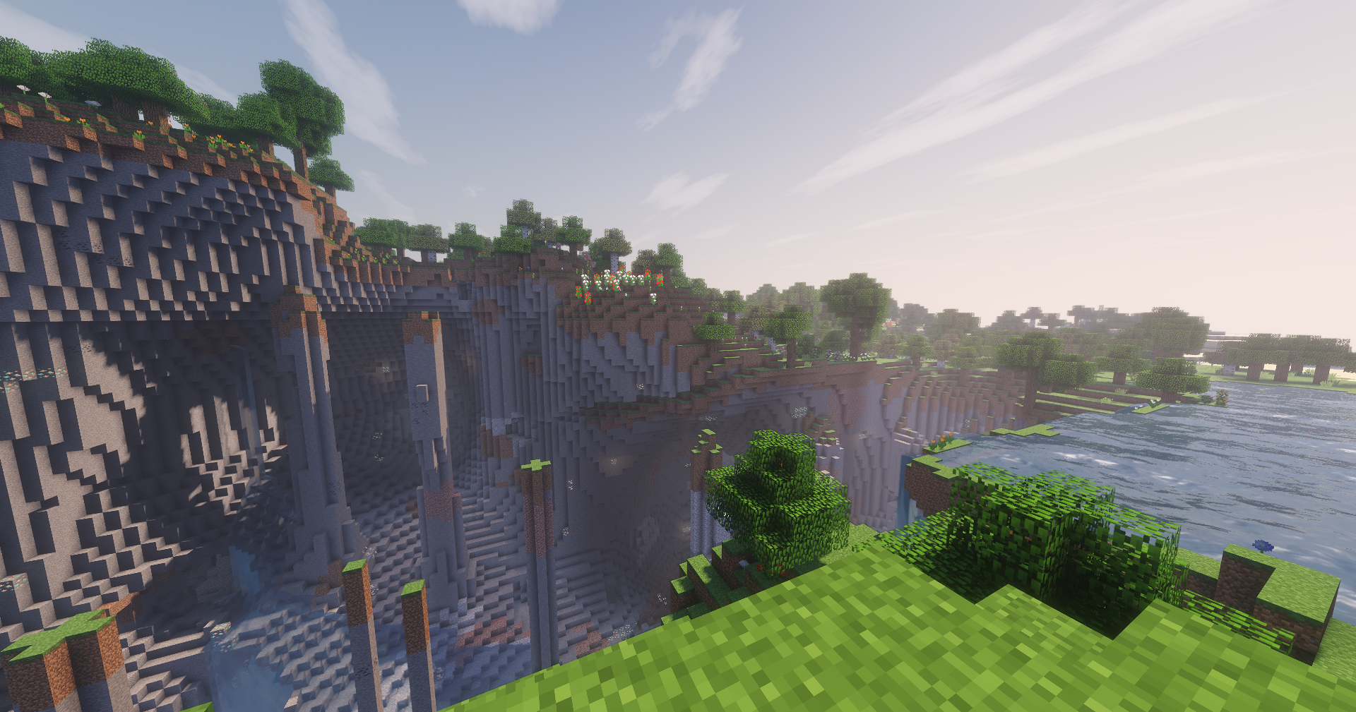 A Minecraft Screenshot of a giant cave.