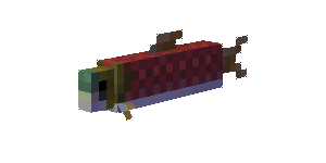 A Minecraft salmon, spinning.